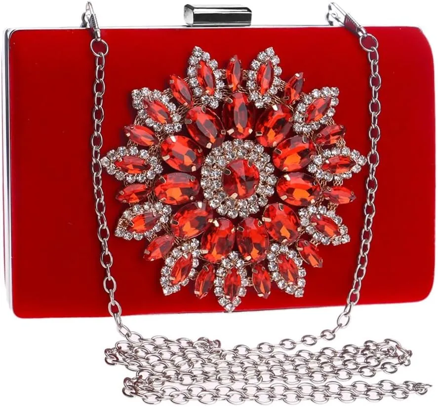 Women's Clutches, Evening bag with diamondsClutch Purses Cross Body Shoulder Bag for Wedding Prom Night out Party