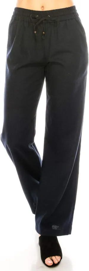 Women's Comfy High Waist Wide Leg Linen Pants with Pockets