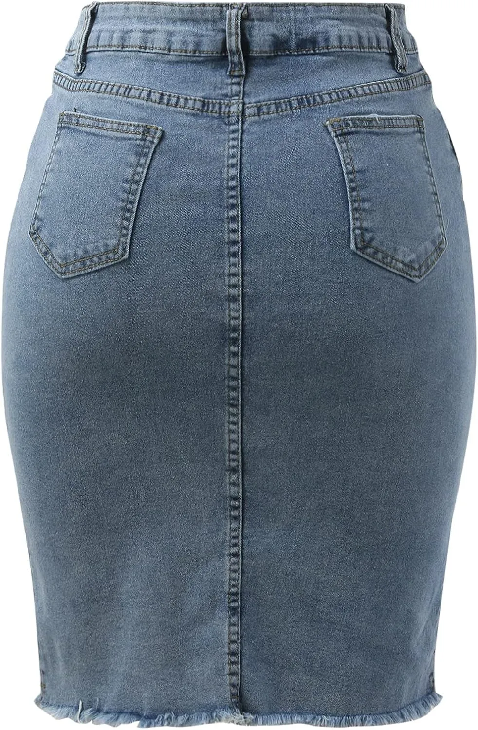 Women's Denim Skirt High Waisted Casual Wrap Jean Midi Skirts Slit Midi Skirt 2024