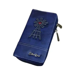 Women's Double Zip Stylish and Modern Wallet -P19152 BLUE