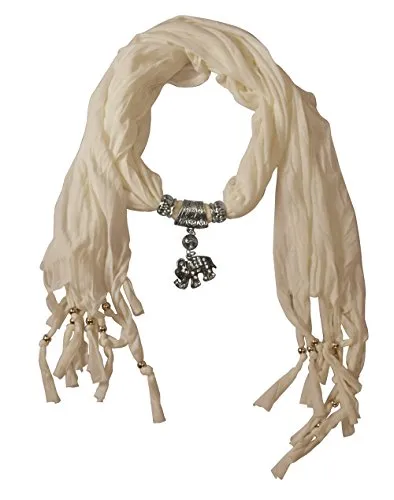 Womens Elegant Elephant Luxury Rhinestone Pendant Necklace Scarf