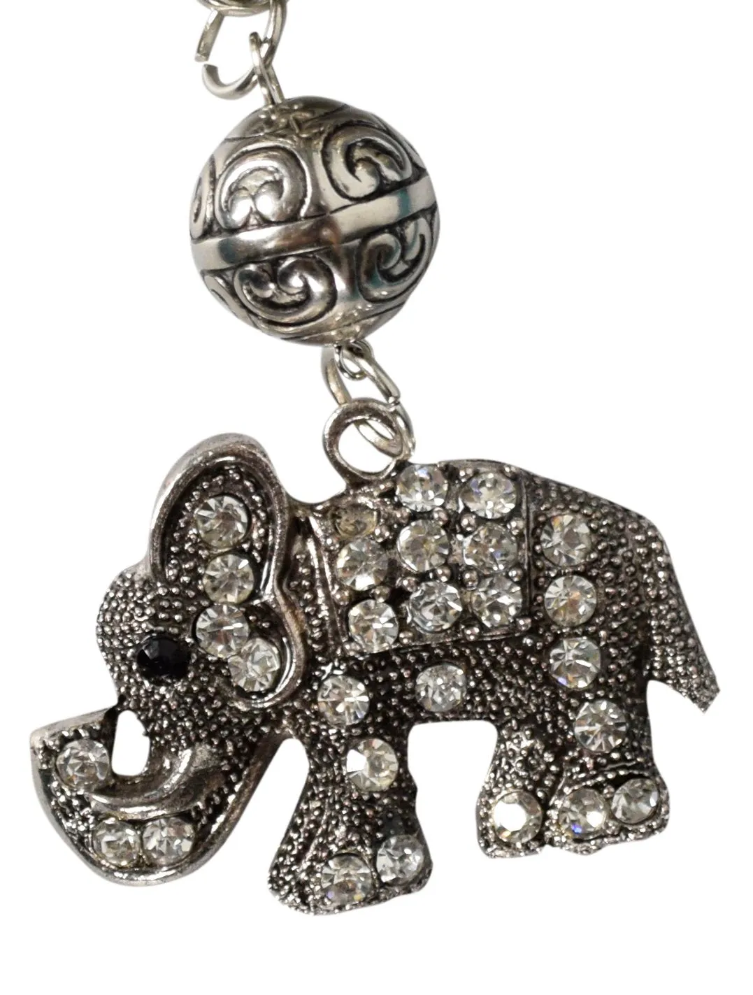 Womens Elegant Elephant Luxury Rhinestone Pendant Necklace Scarf