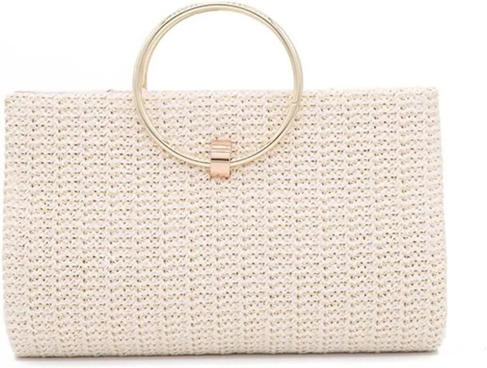 Womens Evening Bags Handbags with Metal Handle Tassel Clutch Chain Shoulder Purses Wedding Party