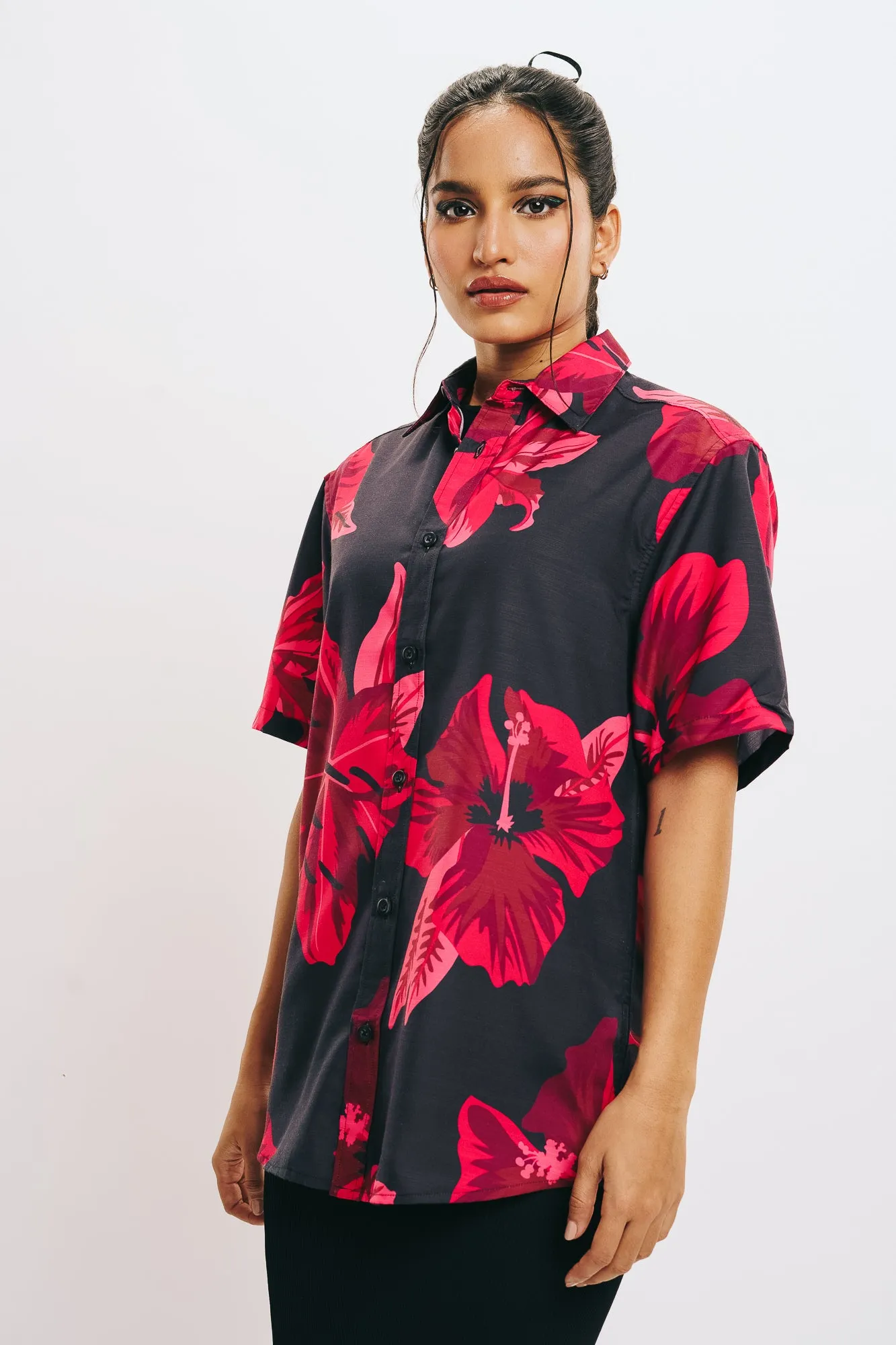 Women's Hibiscus Print Shirt
