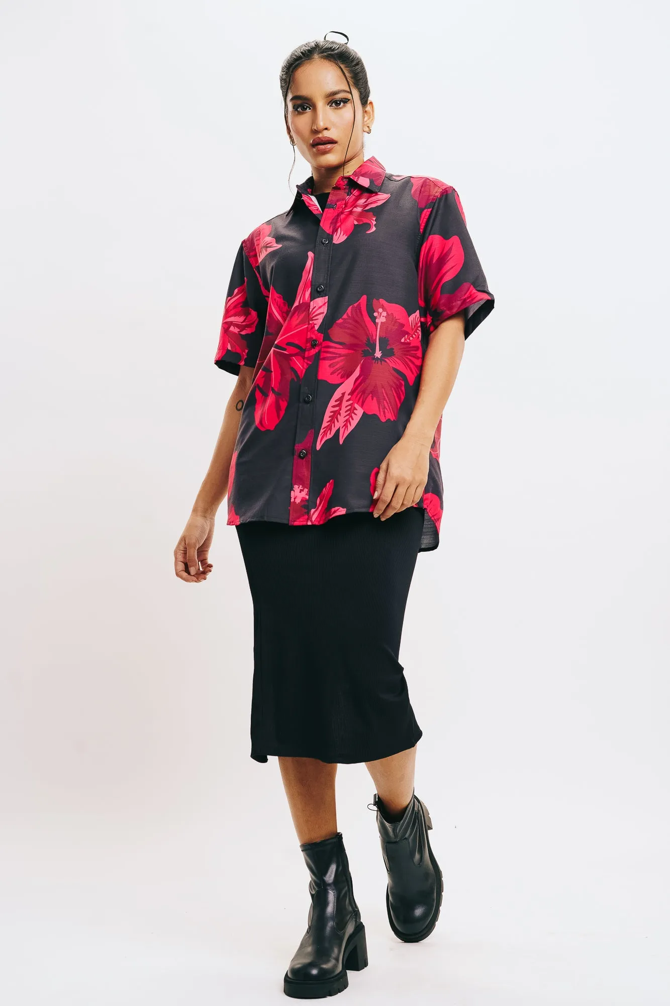 Women's Hibiscus Print Shirt
