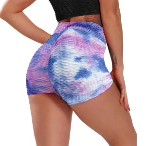 Women's High waist tie dye yoga shorts