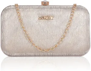 Women's Knot Design Evening Frame Clutch, Purse, Bridal Wedding Clutch Bag, Handbags Purses, Party Clutches, gold, M