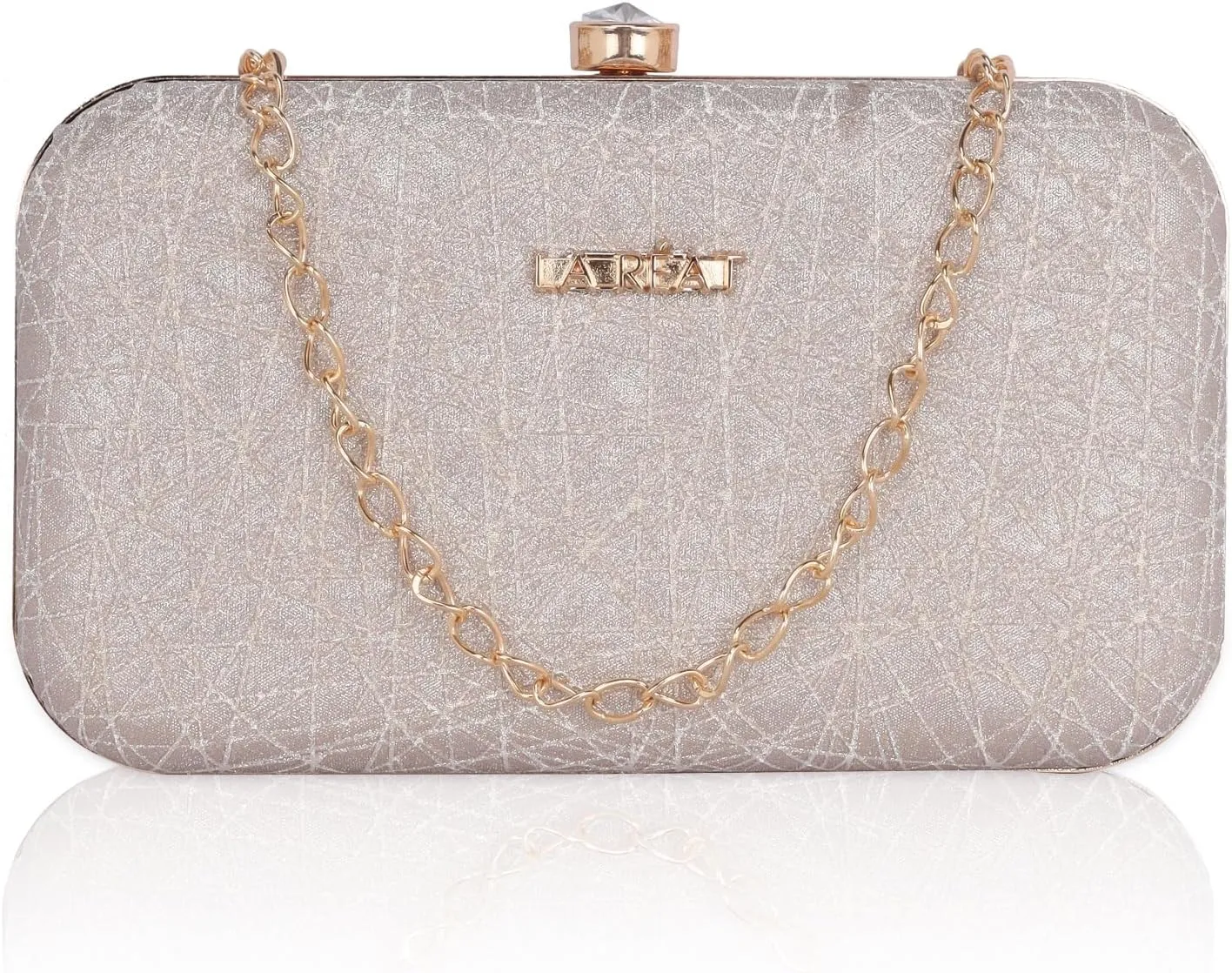 Women's Knot Design Evening Frame Clutch, Purse, Bridal Wedding Clutch Bag, Handbags Purses, Party Clutches, GOLD, M