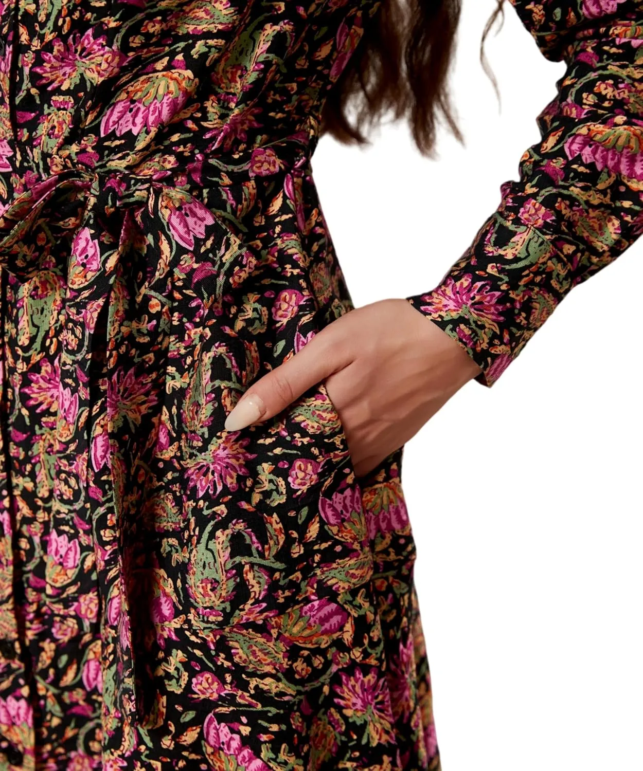 Women's Long Sleeve Button Down Shirt Dress Casual Tie Waist Midi Dresses