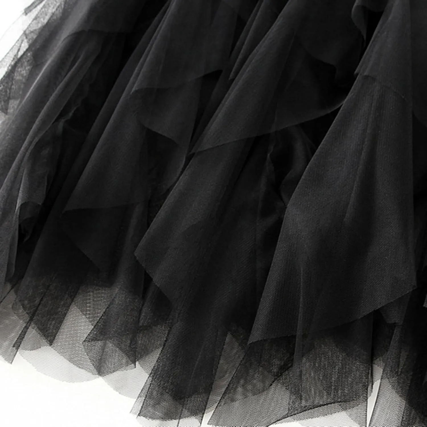 Womens Multilayer Ruffles Skirt Midi Long Fairy Skirt High Low Layered A-line Midi Skirt Irregular Tutu for Women