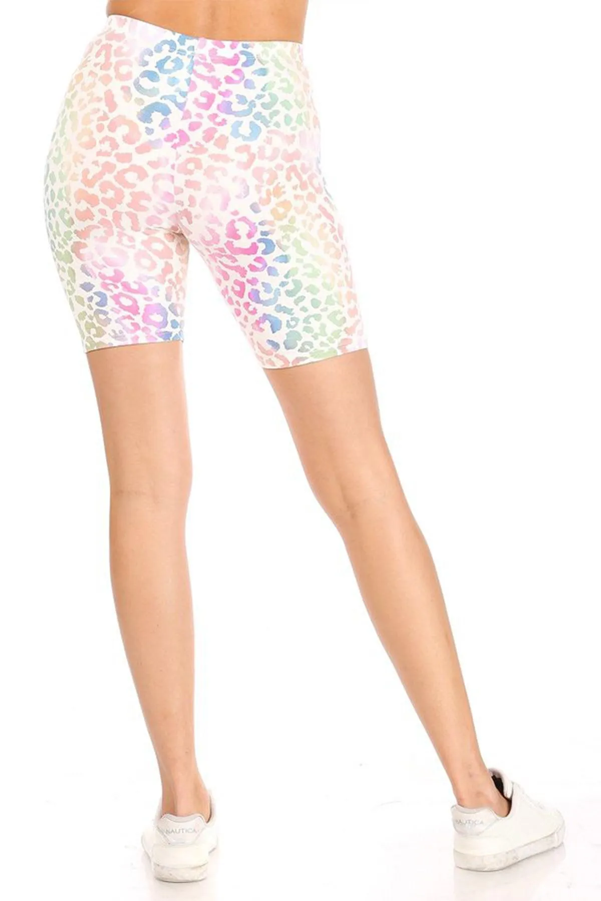 Women's Print Band Waist Biker Shorts