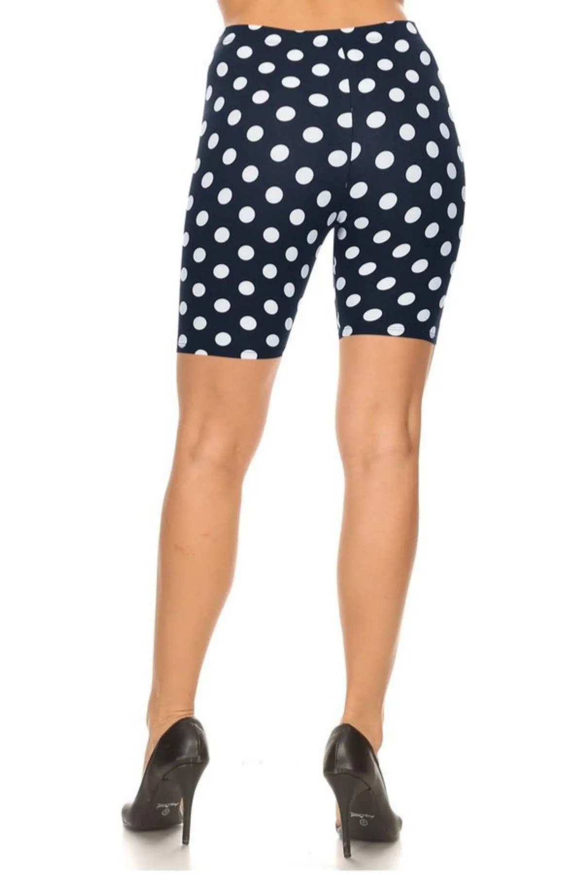 Women's Print Band Waist Biker Shorts