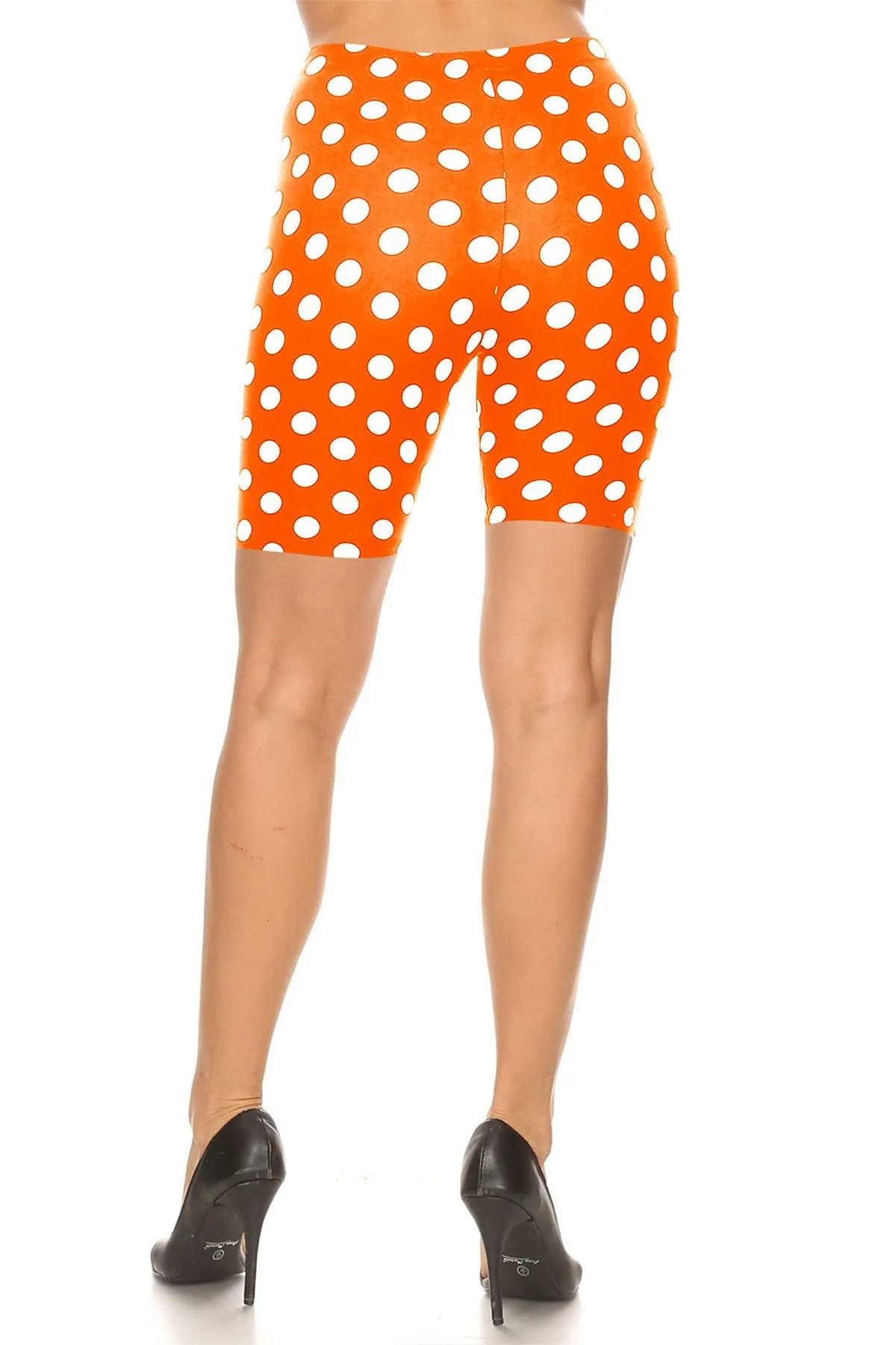 Women's Print Band Waist Biker Shorts