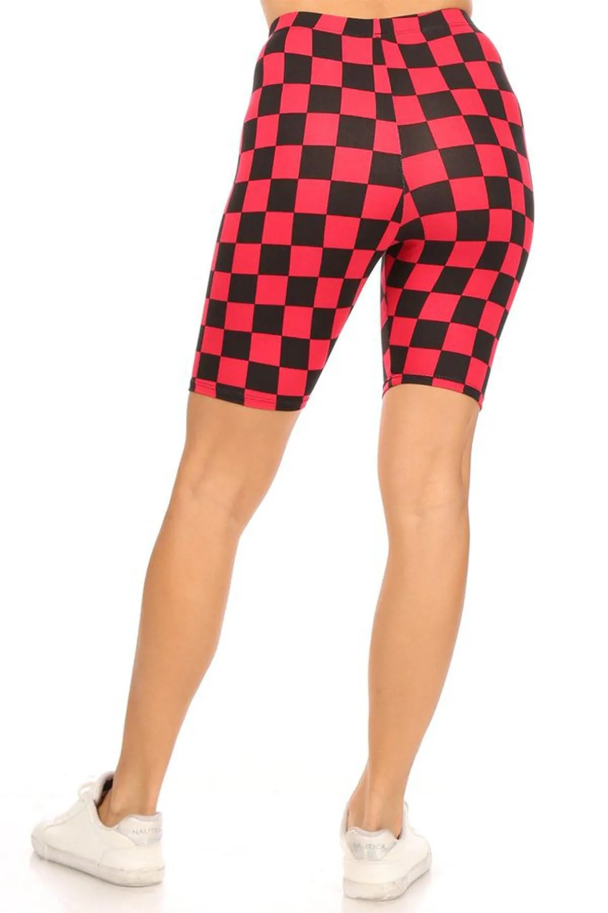 Women's Print Band Waist Biker Shorts
