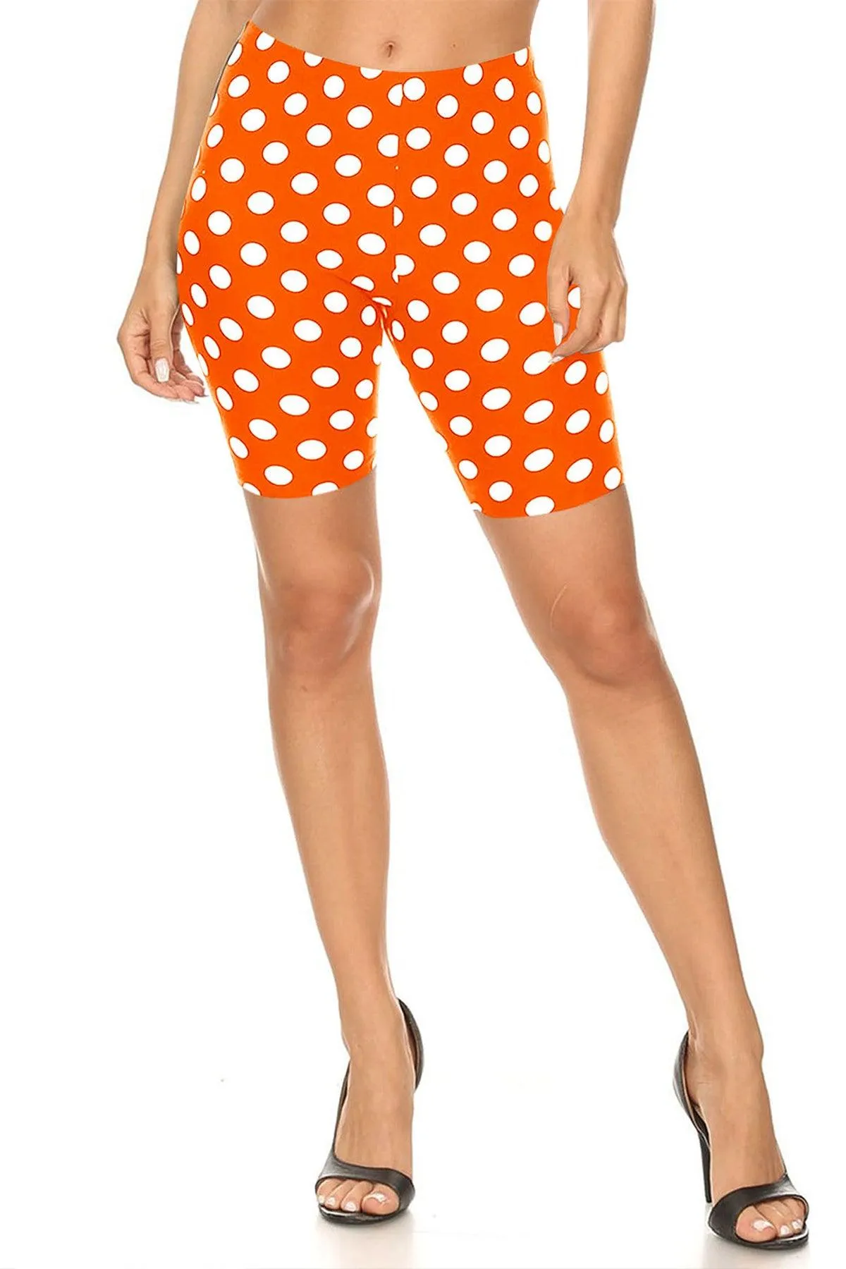 Women's Print Band Waist Biker Shorts