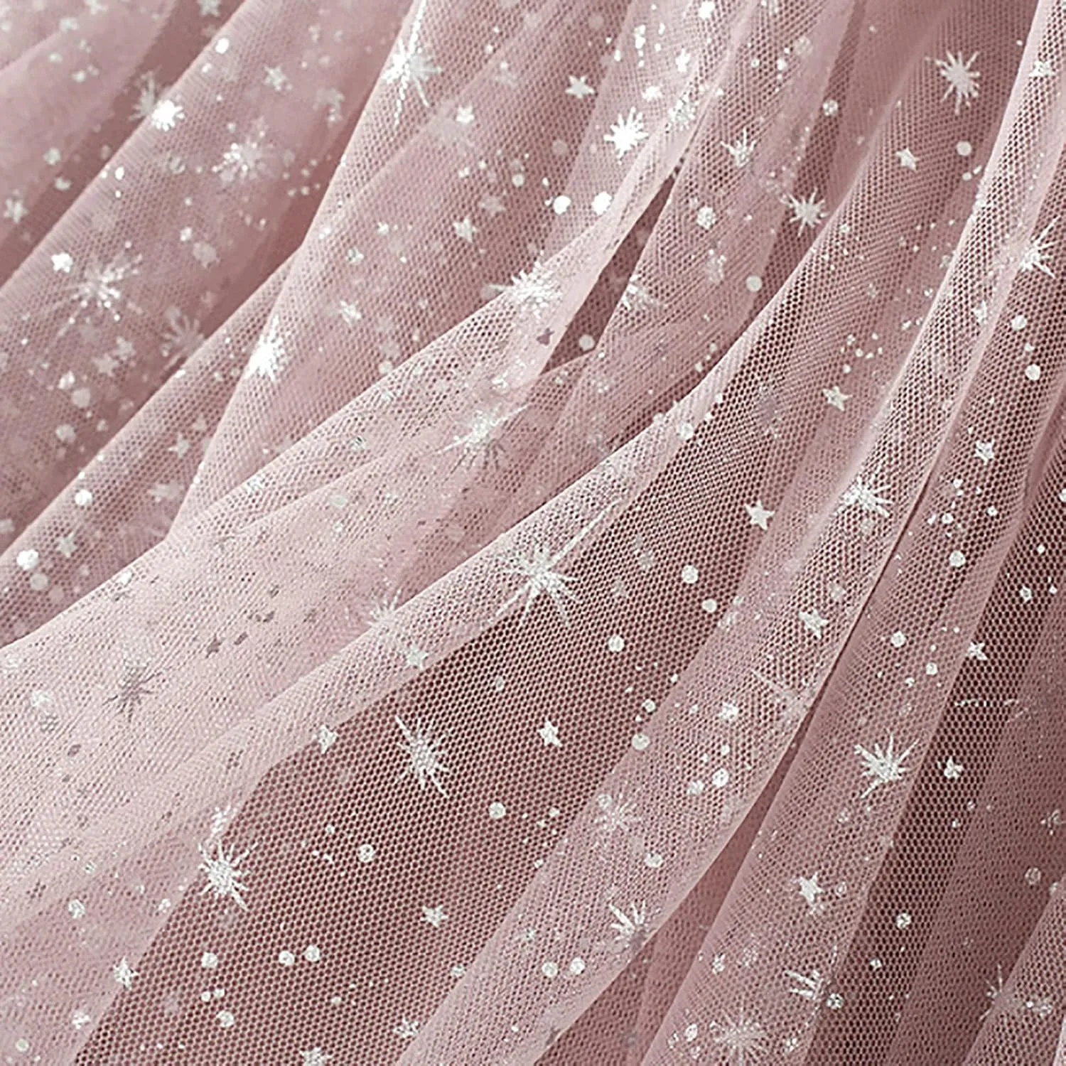 Womens Sequin Tulle Skirts Stretch Waist Layered Pleated A-Line Midi Skirt Prom Party Flowy Skirts