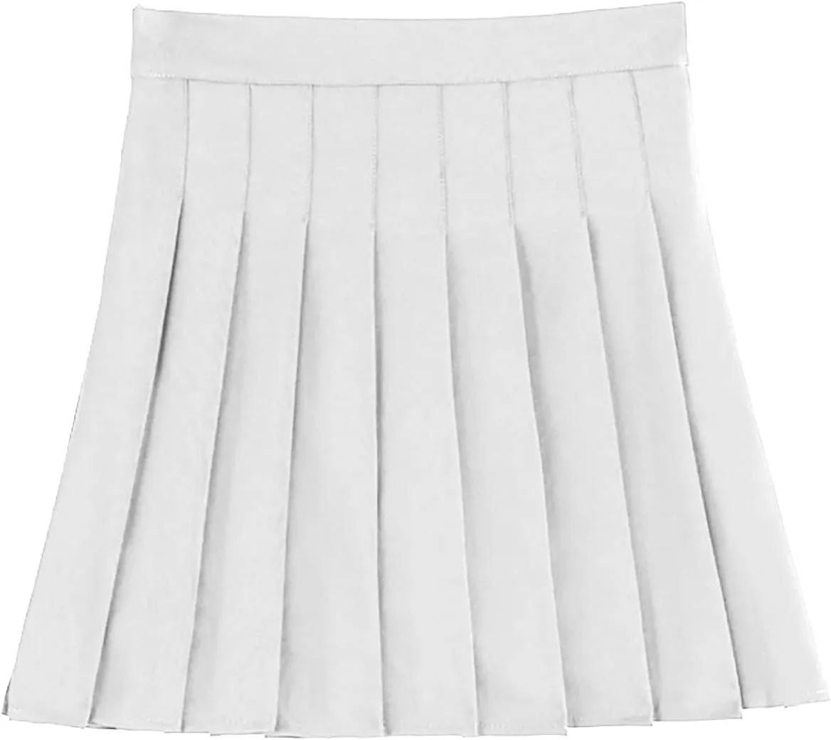 Womens Stretchy Pleated Mini Skirt High Waist A-Line Uniform Cheerleader School Tennis Skirt Comfy Casual 2025 Summer