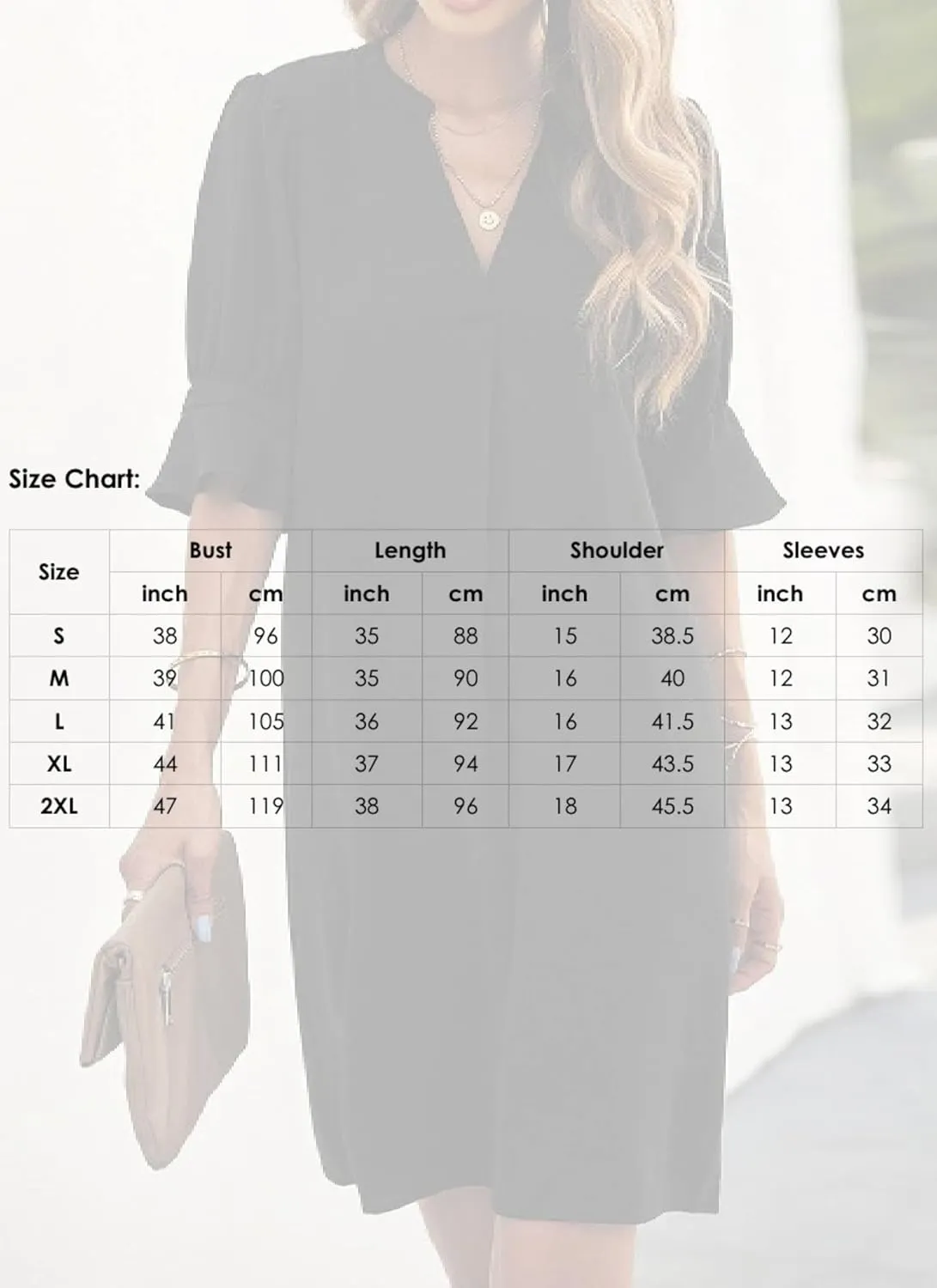 Womens Summer Casual Elegant Black Bell Cuffs Short Sleeve V Neck Ruffle Loose Flowy Business Party Mini Dress