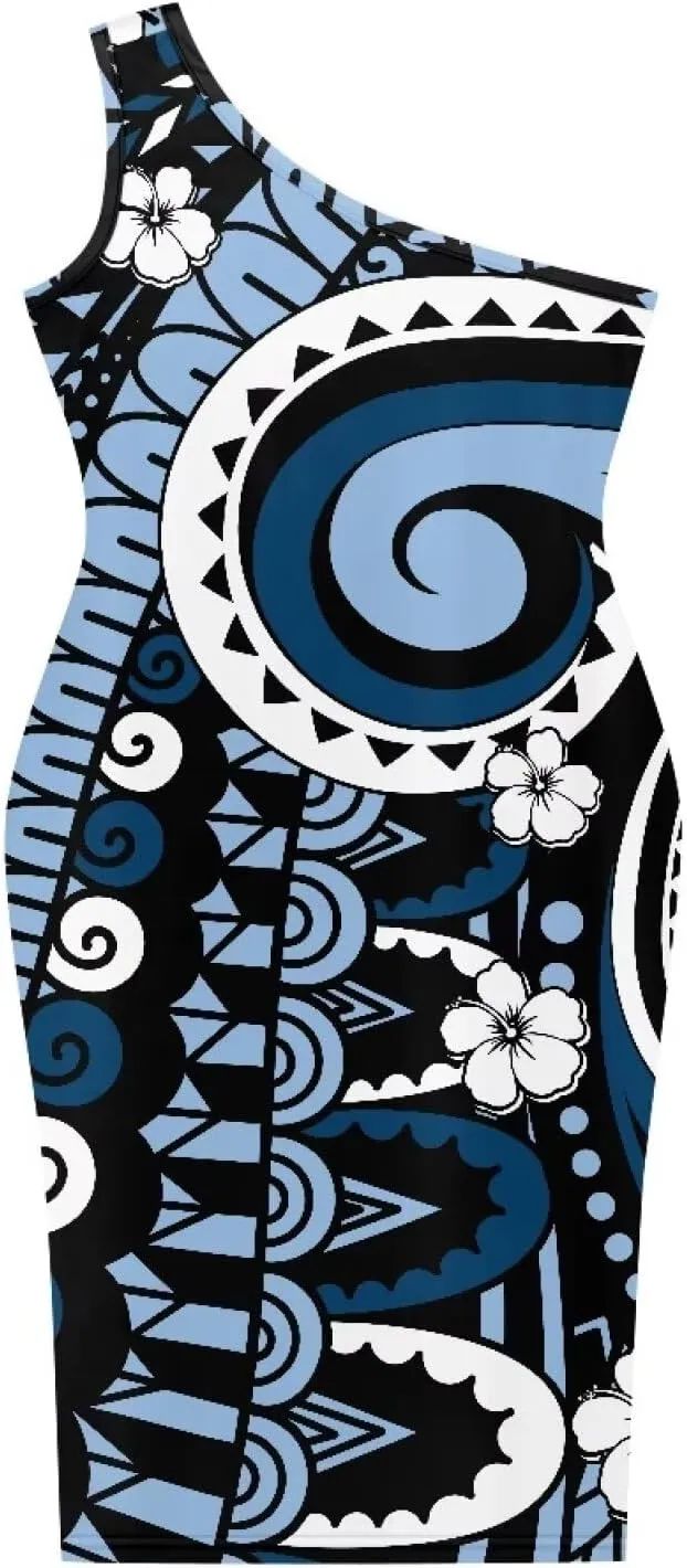 Women's Summer One Shoulder Dress Plus Size 2024 Casual Sleeveless Dresses Boho Beach Vacation Sundress, XS-4XL
