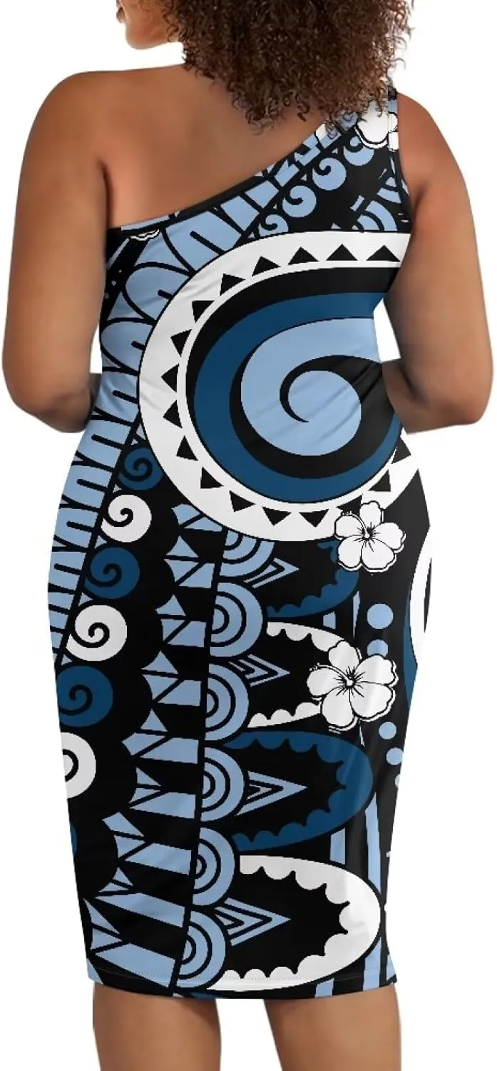 Women's Summer One Shoulder Dress Plus Size 2024 Casual Sleeveless Dresses Boho Beach Vacation Sundress, XS-4XL