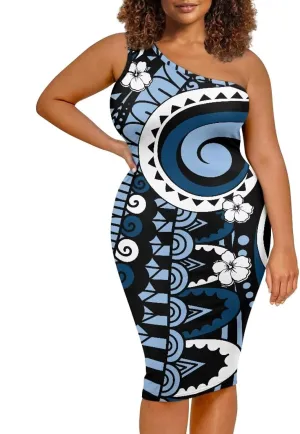 Women's Summer One Shoulder Dress Plus Size 2024 Casual Sleeveless Dresses Boho Beach Vacation Sundress, XS-4XL