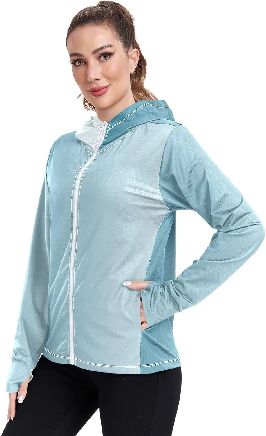 Womens Sun Protection Shirts Athletic Jacket with Thumb Holes Long Sleeve Spf 50 Cooling Shirts
