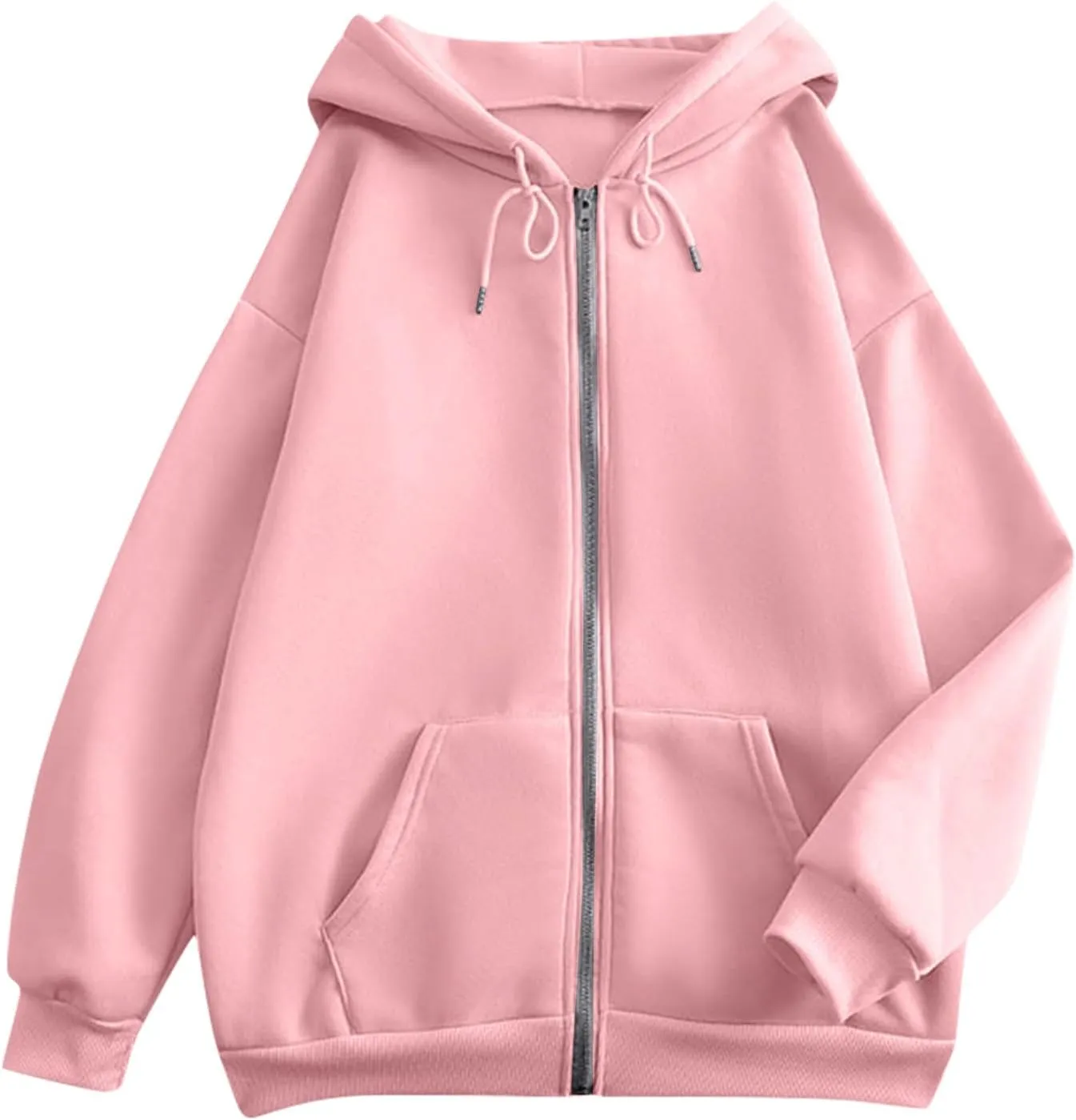 Womens Zip Up Hoodies Light Weight Jackets Womens Long Sleeve Oversized Zip Up Hoodie for Women 2024 Fall Clothes