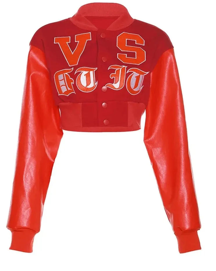 Y2K Letter Print Varsity